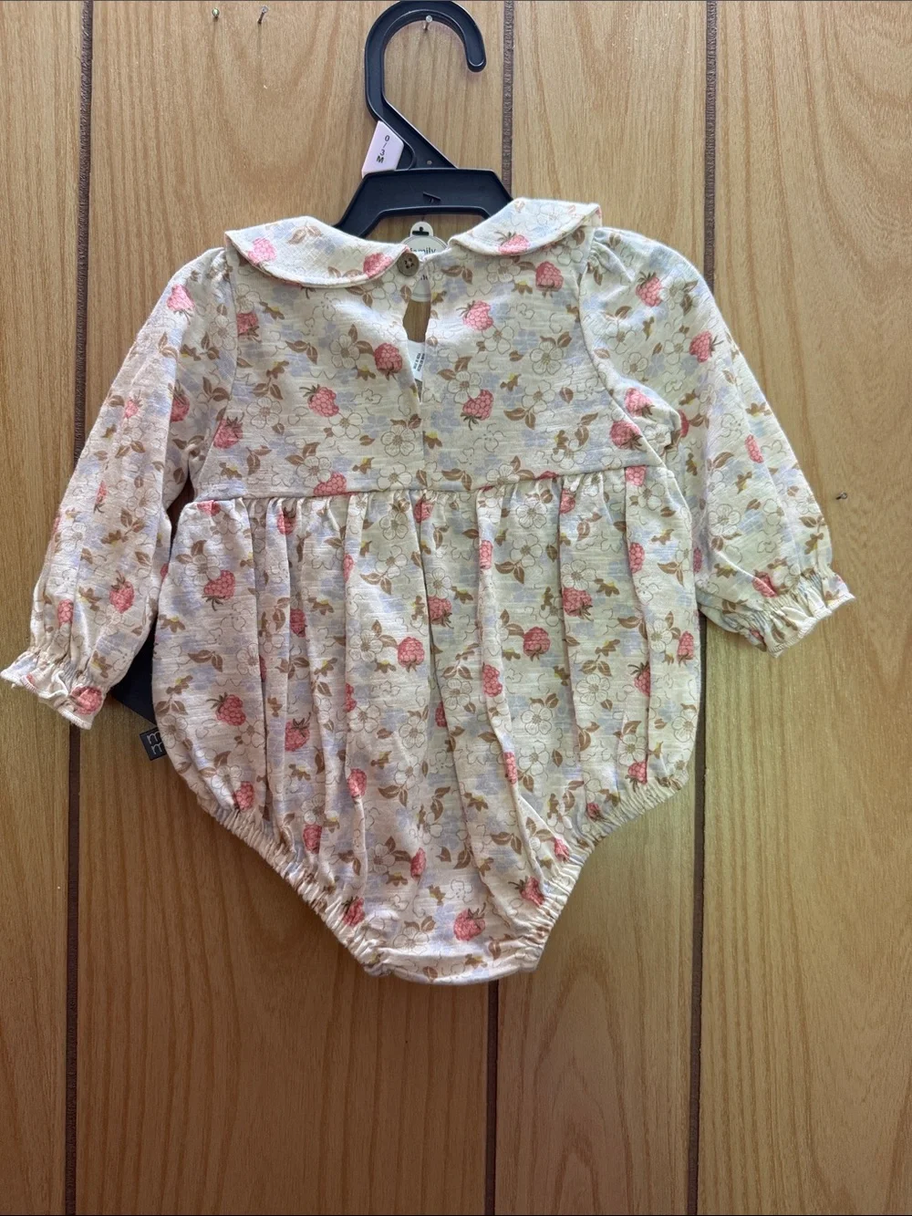 Gerber Cream Floral Smocked Baby‎ One-Piece Bodysuit